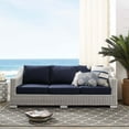 thumbnail image 2 of Lounge Sofa, Sunbrella, Rattan, Wicker, Light Grey Gray Blue Navy, Modern Contemporary Urban Design, Outdoor Patio Balcony Cafe Bistro Garden Furniture Hotel Hospitality, 2 of 9