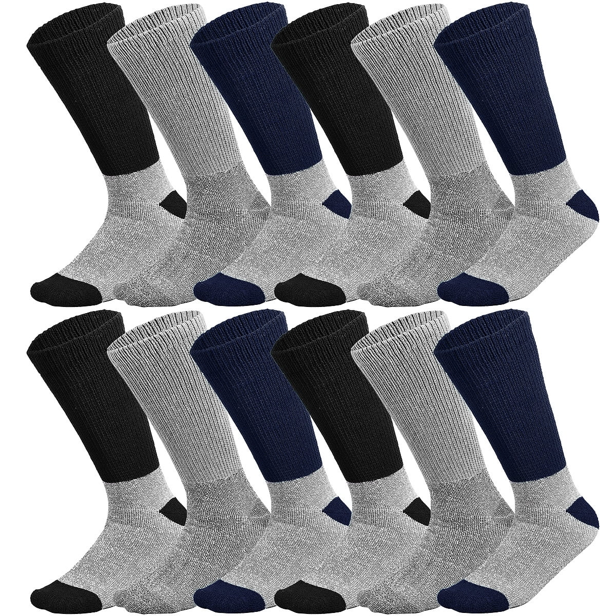 12Pack Doctor Thermal Diabetic Socks Keep Foot Warm NonBinding Crew Socks For Men