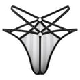 thumbnail image 5 of Medium Black And White Stripes Vertical Direction Open Type Women's Panties Crotch Opening G-strings Thongs Lingeries Underwear, 5 of 7