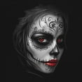 thumbnail image 3 of Sugar Skull Portrait Women's Long Sleeve T-shirt Gothic Beauty Red Lips Day of the Dead Dia de Los Muertos Mexican Calavera, 3 of 7