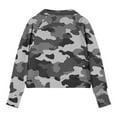 thumbnail image 5 of CLOISE Youth Sweatshirt Girls Boys Long Sleeve Collared Zip up Tops Camouflage with Thumb Hole Outfits Fall Winter Clothes Dark Gray 7T, 5 of 5