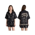 thumbnail image 4 of Yunliwuli Women Pajamas Set 2 Pieces Loungewear Suits Tacos Tequila Letter Print Short Sleeve Loose Tops and Shorts Sleepwear Outfits, 4 of 10