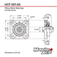thumbnail image 4 of MAPLE ACE UCF207-20 R3 Triple-Lip Seal Flange Bearing 1-1/4" Bore 4-Bolt Solid, 4 of 5