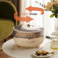 thumbnail image 3 of 5 Grid Snack Tray with Lid Moisture-proof 360 Degrees Rotatable Dining Table Fruit Candy Nut Storage Plate Tray Kitchen Gadget for Bar, 3 of 8
