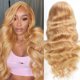 thumbnail image 1 of Peluca Zamsta con encaje frontal, cabello humano rubio miel, 22 pulgadas, 1 of 7