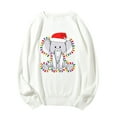 thumbnail image 2 of Utoimkio Men's Christmas Cute Elephant Print Pullover Sweatshirts Long Sleeve Crewneck Pullover Blouse Tops Lightweight Casual Loose Crewneck Sweatshirts for Men Fall Winter Christmas Clothes, 2 of 5