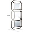 thumbnail image 5 of Benjara BM227149 Metal Frame Accent Mirror with Stacked Geometric Design, Metallic Silver, 5 of 5