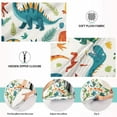 Cartoon Dinosaurs and Leaf Plush Pillow Cases Standard Size Ultra Soft ...