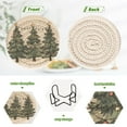 thumbnail image 4 of Yayeee 6 PCS Drink Coasters with Holder Set Woven Absorbent Round Tabletop Hot Pad, Christmas Stars, 4 of 7