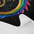 thumbnail image 5 of Manfei Vintage Rainbow Dragon Animals Quilt Full,Retro Flower Full Bedspread Sets,Black,3pcs,1 Coverlet and 2 Pillowcases, 5 of 7