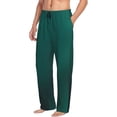 thumbnail image 6 of Logiee Dark teal green Print Pajama Pants for Men,Men’s Pajama Bottoms,Mens PJ Pants with Pockets & Button Fly-Medium, 6 of 6