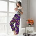 thumbnail image 4 of Uemuo Carnival Masks and Beads Pattern Women's Wide Leg Palazzo Lounge Pants with Pockets Light Weight Loose Comfy Casual Pajama Pants-X-Large, 4 of 9