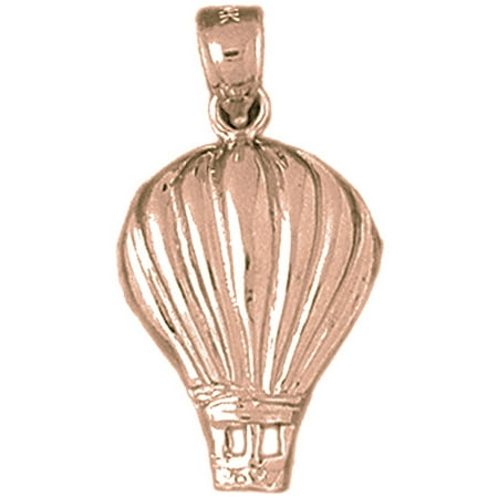 14K Rose Gold Hot Air Balloon Pendant - 27 mm