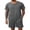 Grey, variant on EKOUAER Mens Pajamas Set Soft Lounge Set V Neck Sleep Nightwear Short Sleeve Pjs with Pocket