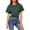 Green, variant on Rciityk Womens Summer Tops Casual Crew Neck Short Sleeve Shirt Blouses Solid Color Tapered Waist Crop T Shirts Going Out Tops