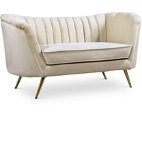 Meridian Furniture Margo Cream Velvet Loveseat