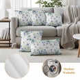 thumbnail image 5 of Leaf Butterfly Outdoor Pillow Covers 16x16 Set of 2,Waterproof Patio Throw Pillowcase Protectors,Watercolor Sage Green Purple Floral Decorative Pillow Shams Cushion Covers for Seat Bed Couch Sofa, 5 of 8