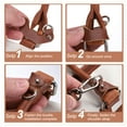 thumbnail image 4 of Uxcell 2 Pack Purse Straps Buckle Replacement, Punch-Free Leather Strap Crossbody Handbag Shoulder Strap Conversion Kit for Mini Pouch, DIY Handcrafted Bag Accessories, Rose, 4 of 6