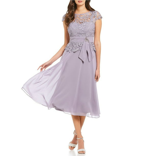 Plus Size Lace Chiffon Dress - Walmart.com