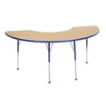 thumbnail image 1 of 36in x 72in Half Moon Premium Thermo-Fused Adjustable Activity Table Maple/Blue/Blue - Toddler Ball, 1 of 2