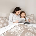 thumbnail image 4 of jejeloiu Neutral Damask Twin Comforter Sets For Girls,Subtle Floral Bedding Set,Taupe White,Reversible,2pcs,1 Comforter and 1 Pillowcase, 4 of 7