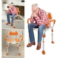thumbnail image 3 of Bath Chair Shower Chair Height Adjustable Shower Chair with Backrest for Seniors, 3 of 18