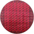 thumbnail image 1 of Ahgly Company Machine Washable Indoor Round Industrial Modern Dark Raspberry Purple Area Rugs, 5' Round, 1 of 7