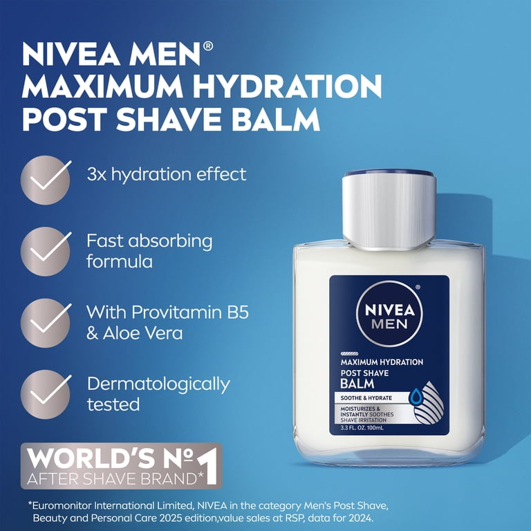 NIVEA MEN Hydration Post Shave Balm, 3.3 fl oz, Aftershave