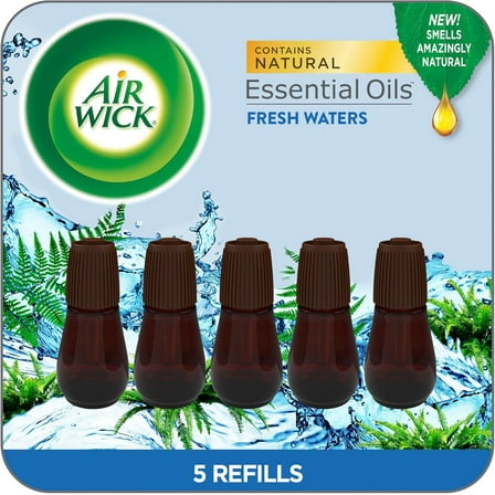 Air Wick Essential Mist Oils Diffuser Air Freshener Refills, Fresh Waters, 5 Count