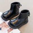 thumbnail image 2 of Dakaela 4-12Y Boy Girl Ankle Boots Waterproof Non Slip Chelsea Boot Little Kids Toddler Winter Combat Work Booties Outdoor Walking Shoes Black, 2 of 7