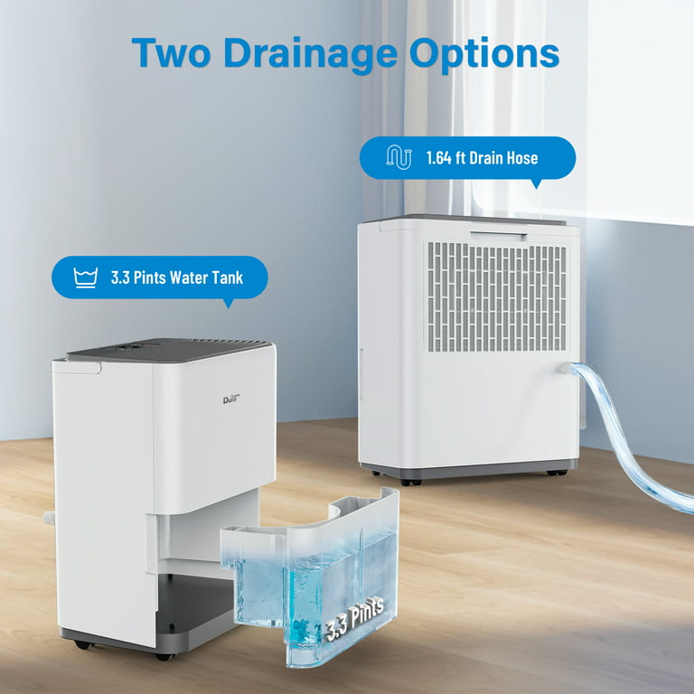 DuraComfort Dehumidifier for Home,1000 Sq. ft 22 Pint with Drain Hose,2023  New Model,White 
