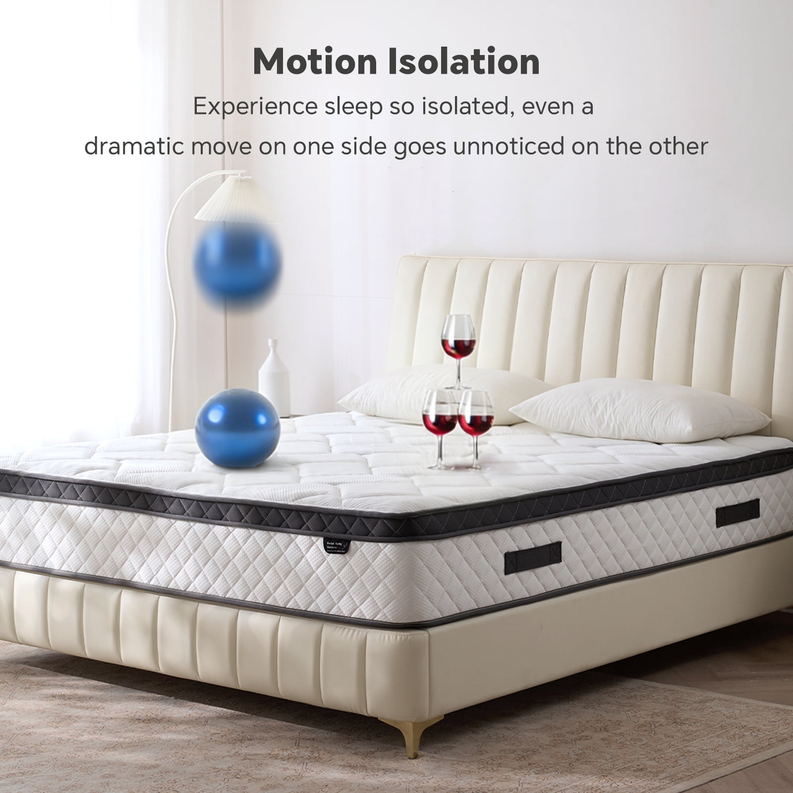 Bezzze 12 inch Queen Size Mattress, Hybrid Mattress in a Box, Individually Pocket Springs & Breathable Memory Foam, Medium Firm, CertiPUR-US Certified