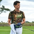 thumbnail image 3 of Yiaed Charming Garden PatioPrint Men's Short Sleeve Polo Shirt,Golf Polo for Men Three-Button Golf Shirt Athletic Casual Collared T-Shirt- Large, 3 of 7