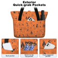 thumbnail image 2 of Tote Bag for Women - Halloween Framed Icons Pattern Shoulder Bag - Large Utility Work Duffle Bag with Zipper Handbag for Travel, Work, Sprots, 2 of 5