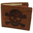 thumbnail image 4 of Skull Bone Men's RFID Blocking Real Leather Bifold Trifold Wallet, 4 of 19