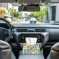 thumbnail image 3 of SEANATIVE Floral Tissue Box Cover Rectangle Tissue Box Holder for Bathroom Portable Tissue Holder for Kitchen Tissue Paper Box Cover PU Leather Tissue Box Organizer for Bathroom, Car, Bedroom, 3 of 7