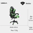 thumbnail image 2 of Silla Gamer LIBITIUM Verde GAME-VD, 2 of 6