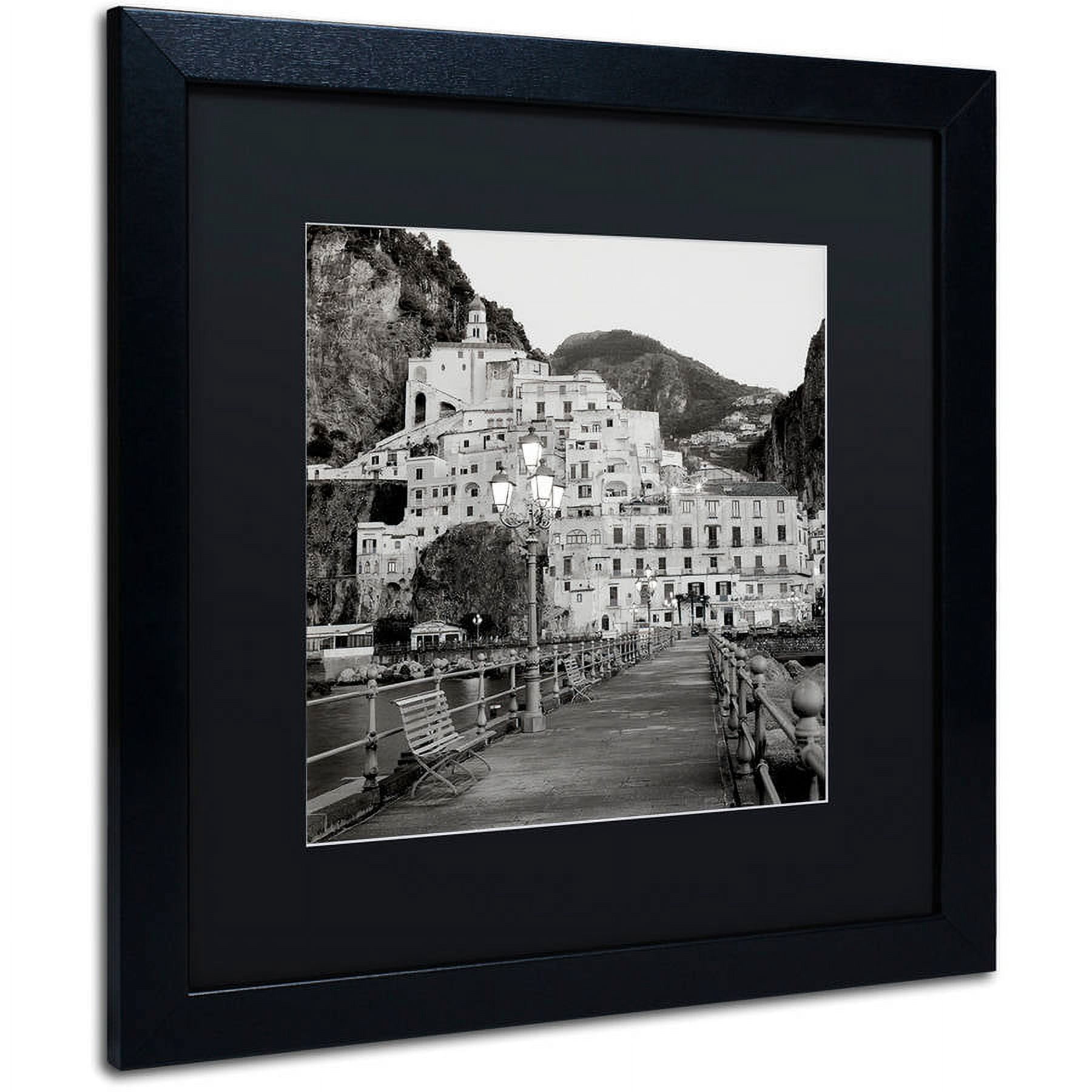 Trademark Fine Art "Amalfi Pier I" Canvas Art by Alan Blaustein, Black Matte, Black Frame