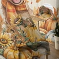 thumbnail image 5 of Orange Cute Dog Sheer Curtains 96 Inches Long 2 Panels Set, Window Sheer Curtains for Living Room/Bedroom, Fall Pumpkins Maple Leaves Retro Pastoral Light Filtering Rod Pocket Curtain 52'' x 96'' x 2, 5 of 7