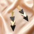 thumbnail image 3 of Hyasfey 1 Pair Dangle Earrings Personality Exaggerated Mix Colors Pendants Geometric Decoration Electroplating Triangle Long Dangle Earrings Jewelry Accessory, 3 of 7