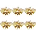 thumbnail image 1 of 6pcs Christmas Bows With Bells Mini Bowknot Ornament Craft Present Bows Holiday Tree Decoration, 1 of 5