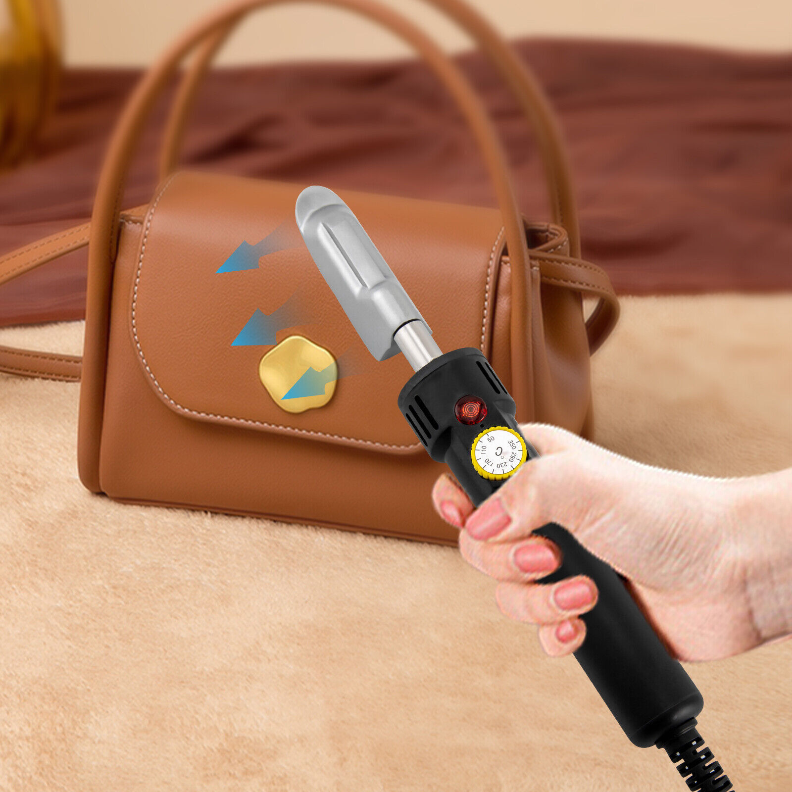 Portable Mini Iron,110V Corded Mini Irons for Crafts Quilting,Mini Leather Iron for Leather Clothes Shoes 50~350℃
