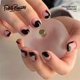 thumbnail image 1 of Fofosbeauty Short Square Artificial Nails, Press-on, Unusual French Black, 1 of 7
