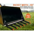 thumbnail image 3 of Heavy-Duty 6-Tine Clamp on Pallet Forks for Tractor Forks over 60”, 4000 lbs Capacity, dual nut construction, to Clean Debris, or Yard Refuse, Black, 3 of 8