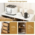 thumbnail image 6 of Costway Rattan Buffet Sideboard with 3 Drawers & 1 Door Sturdy Metal Legs Storage Cabinet, 6 of 10