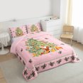 thumbnail image 3 of Homewish Cartoon Xmas Tree Queen Comforter Set, Funny Santa Claus Bedding Sets, Kawaii Pink Christmas Reversible Bedding Comforter Set, Microfiber Bedroom Decor, 3pcs, 3 of 8