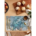 thumbnail image 5 of Blue Turtle Coastal Placemats Set of 6, Summer Beach Ocean Starfish Coral Placemats for Dining Table, Place Mats for Kitchen Tabletop, Waterproof Wipeable Dining Table Mats Set, 5 of 9