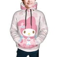 thumbnail image 4 of Kuromi and My Melody Hoodie 3D Print Pullover Hooded Long Sleeve Sweatshirts Tops Blouse with Pocket for Boys Girls Medium, 4 of 6