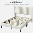 thumbnail image 4 of Yaheetech Upholstered Platform Bed Frame with Channel Tufted Headboard, Full, Ivory, 4 of 6