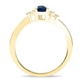 thumbnail image 3 of SZUL Women's Pear Shaped Sapphire and Diamond Wave Ring in 10K Yellow Gold, 3 of 5